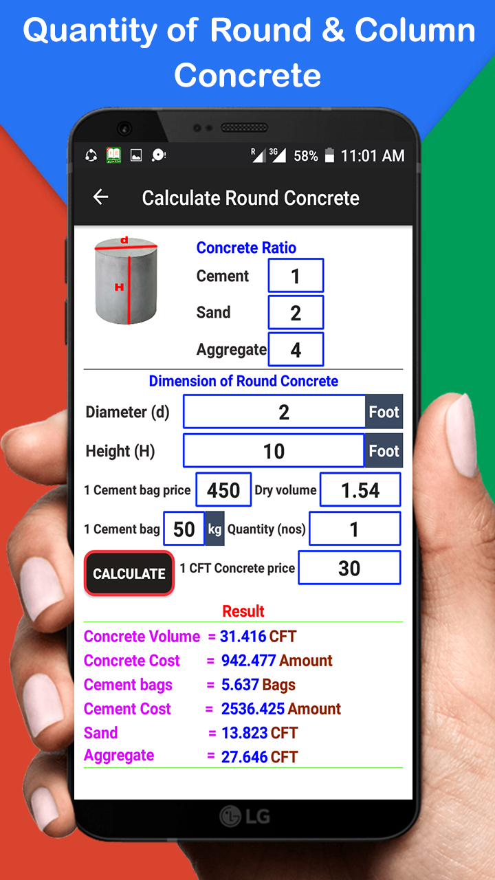 Construction Calculator (Concrete,Steel,Bricks etc) - Civil Student